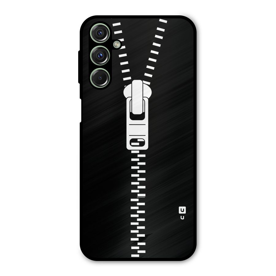 Black Zipper Metal Back Case for Galaxy M34