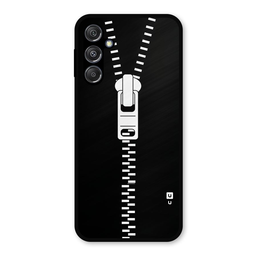 Black Zipper Metal Back Case for Galaxy M34 5G