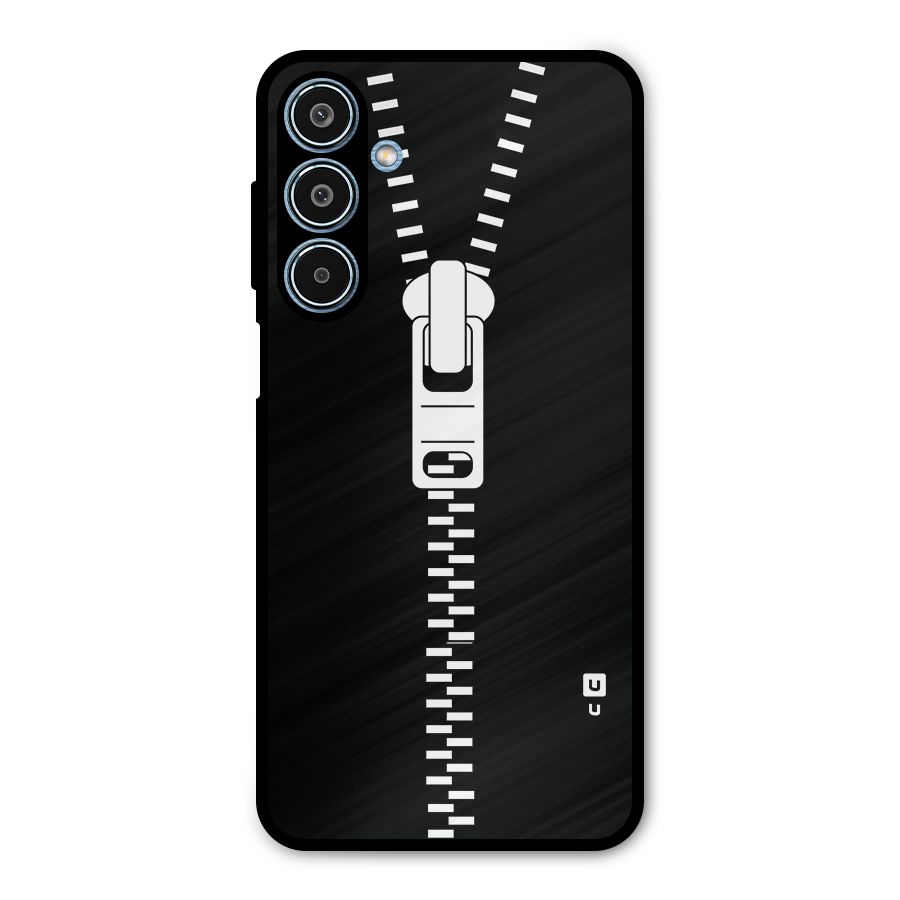 Black Zipper Metal Back Case for Galaxy M35