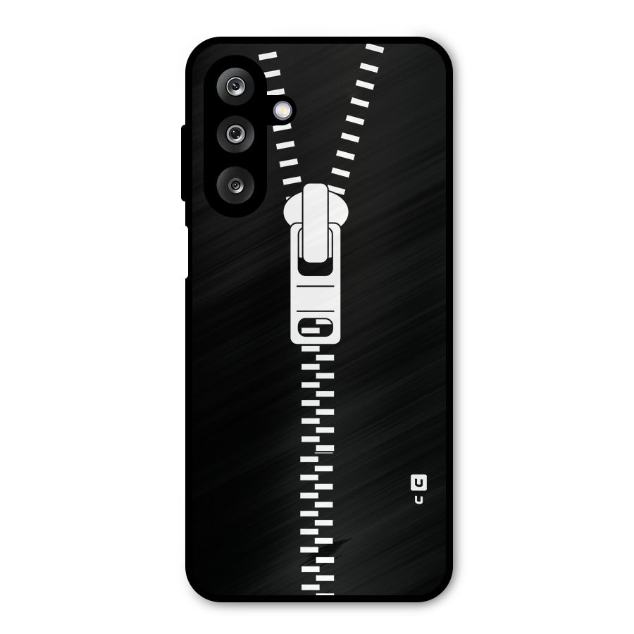 Black Zipper Metal Back Case for Galaxy M36