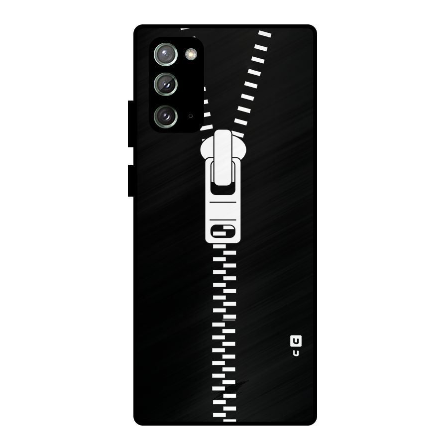 Black Zipper Metal Back Case for Galaxy Note 20