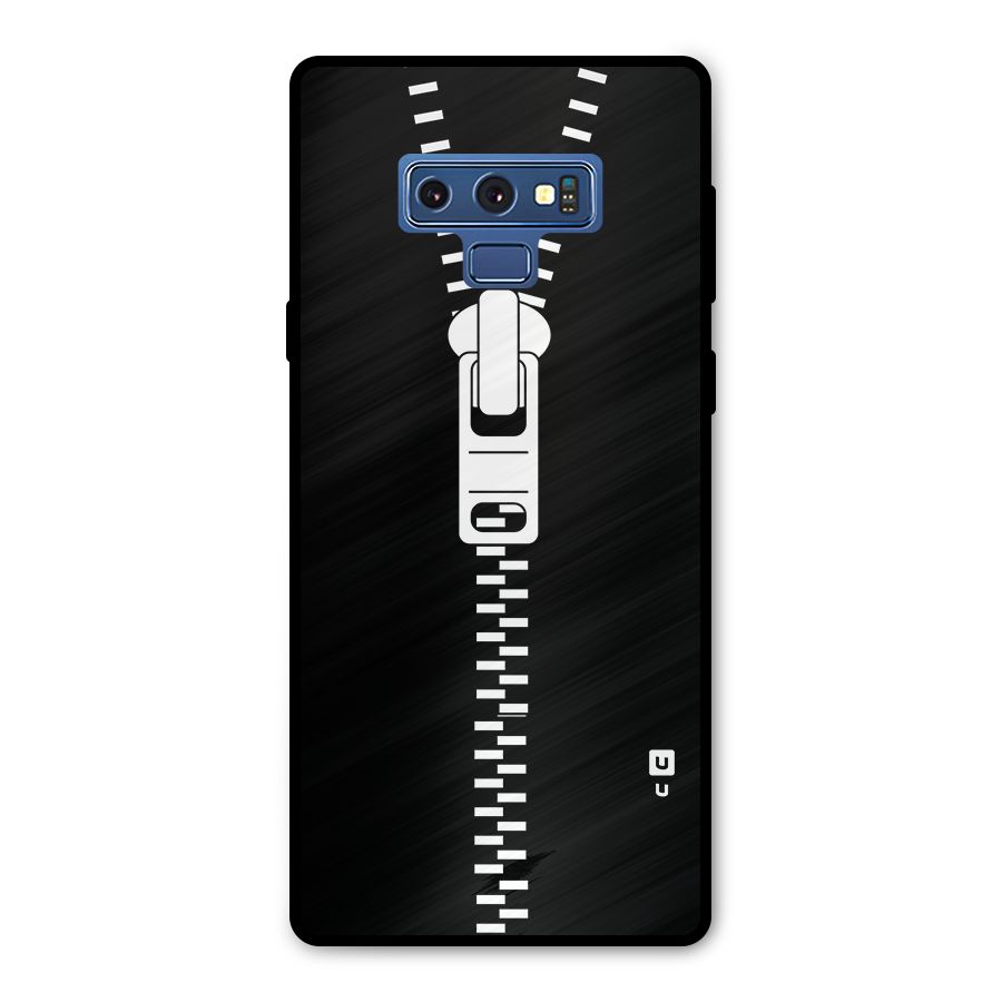 Black Zipper Metal Back Case for Galaxy Note 9