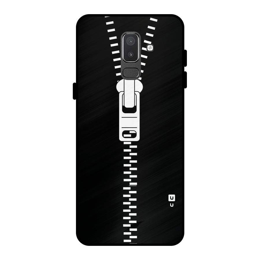 Black Zipper Metal Back Case for Galaxy On8 (2018)