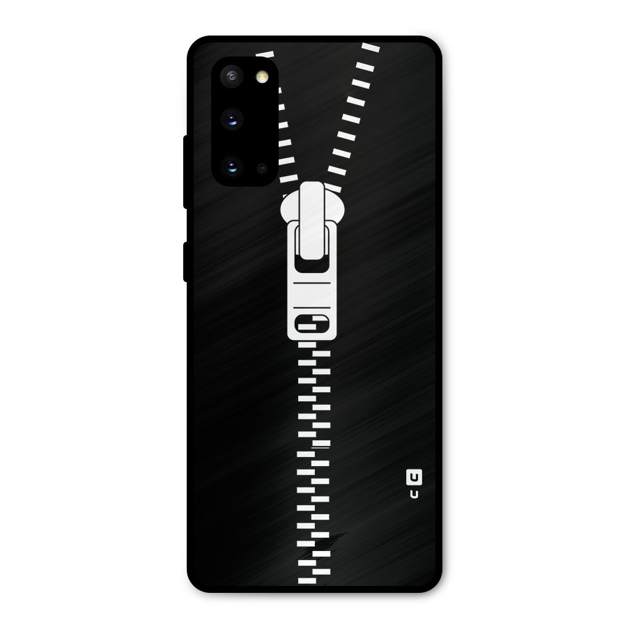 Black Zipper Metal Back Case for Galaxy S20