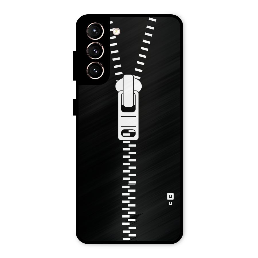 Black Zipper Metal Back Case for Galaxy S21 5G