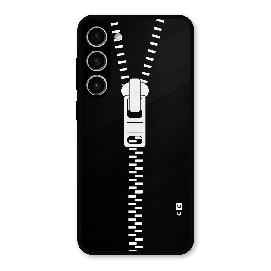 Black Zipper Metal Back Case for Galaxy S23 Plus