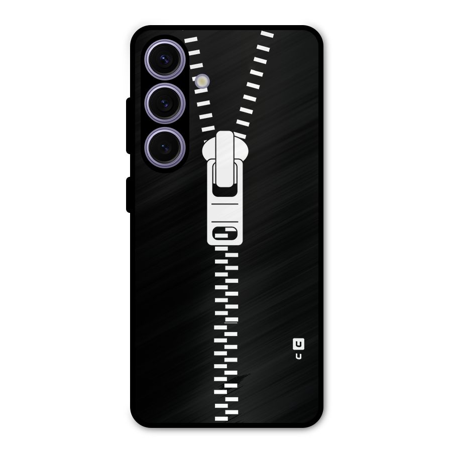 Black Zipper Metal Back Case for Galaxy S24