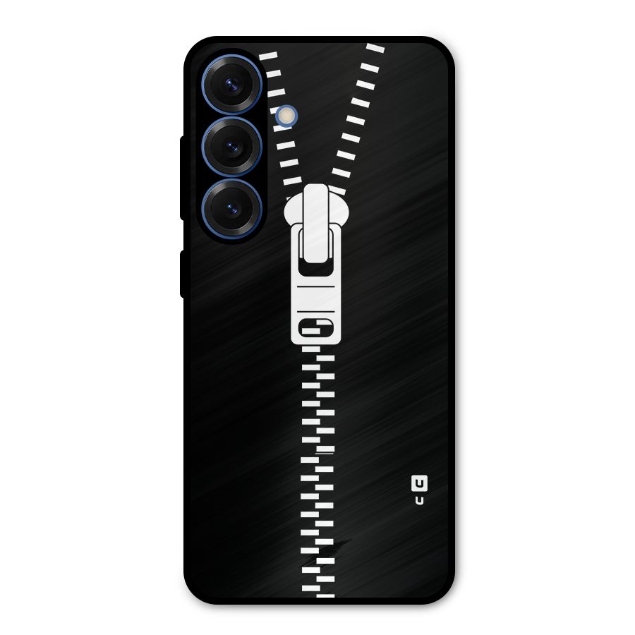 Black Zipper Metal Back Case for Galaxy S25