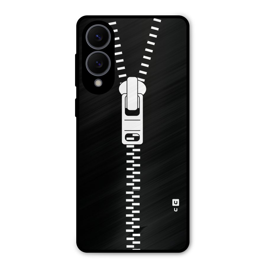 Black Zipper Metal Back Case for Galaxy S25 Edge