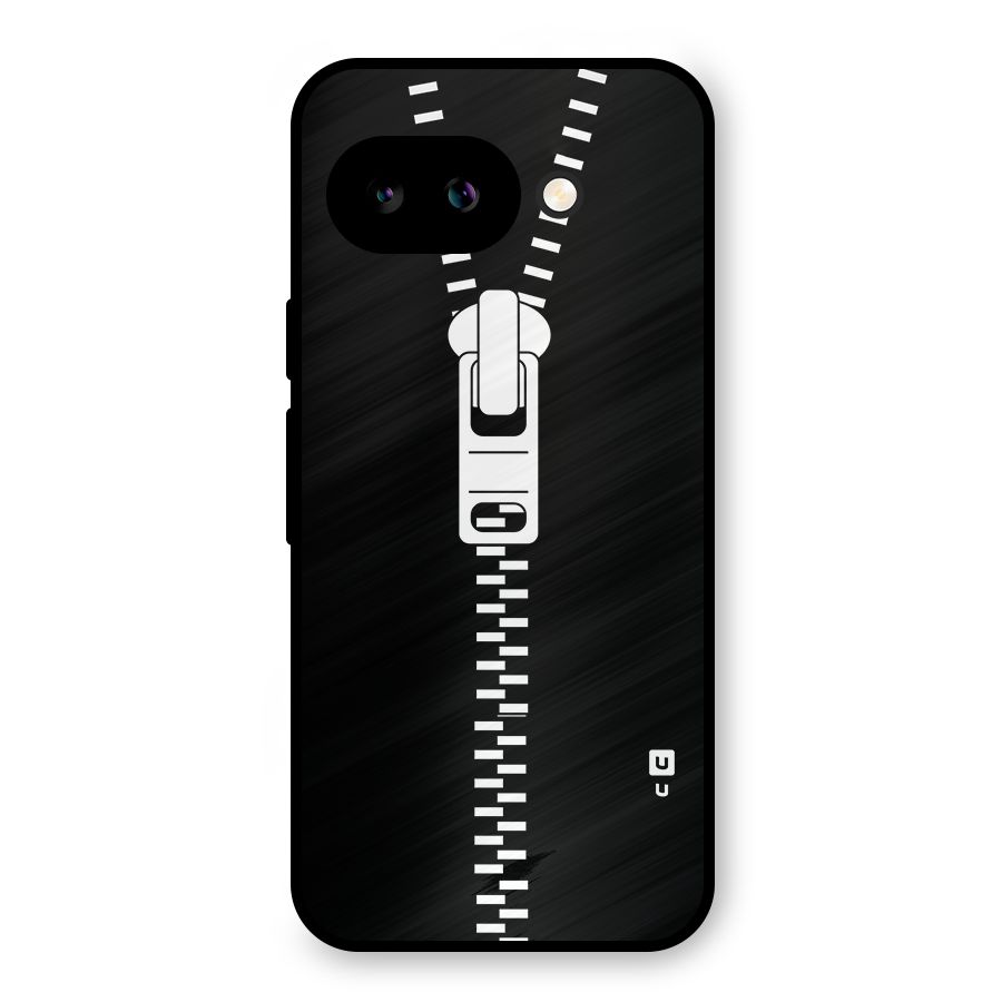 Black Zipper Metal Back Case for Google Pixel 9a