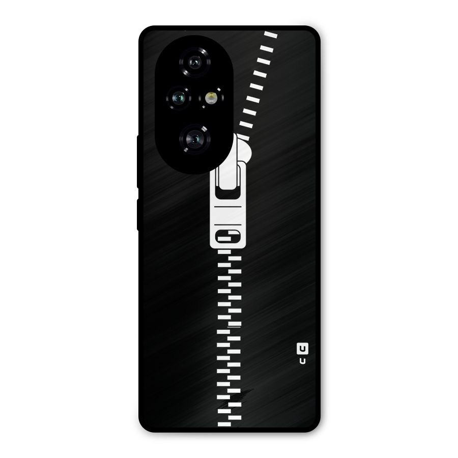 Black Zipper Metal Back Case for Honor 200 Pro