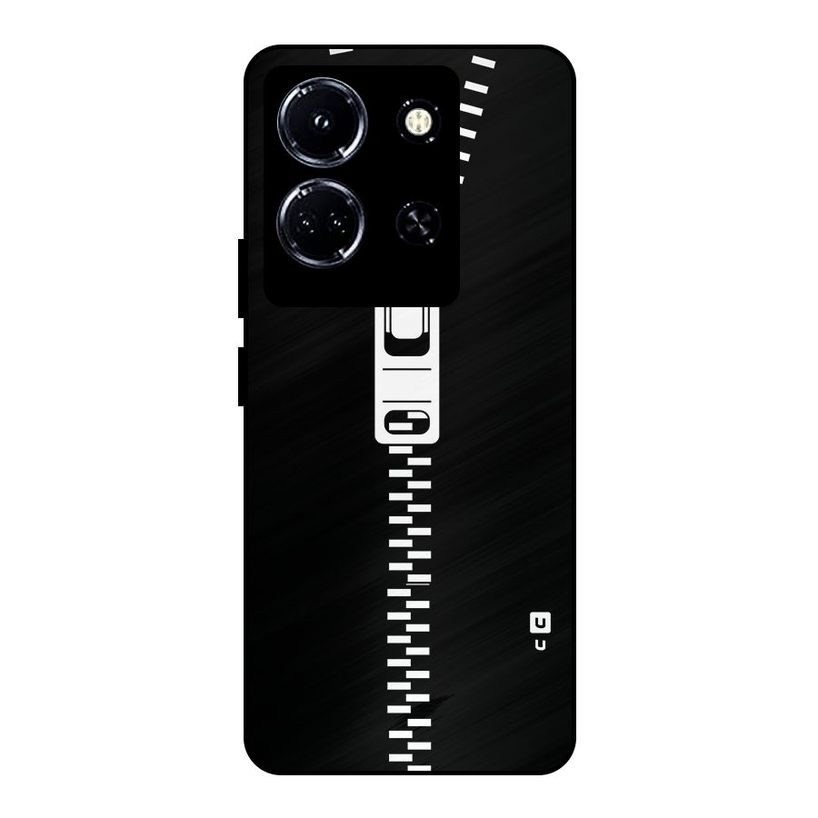 Black Zipper Metal Back Case for Infinix Note 30 5G