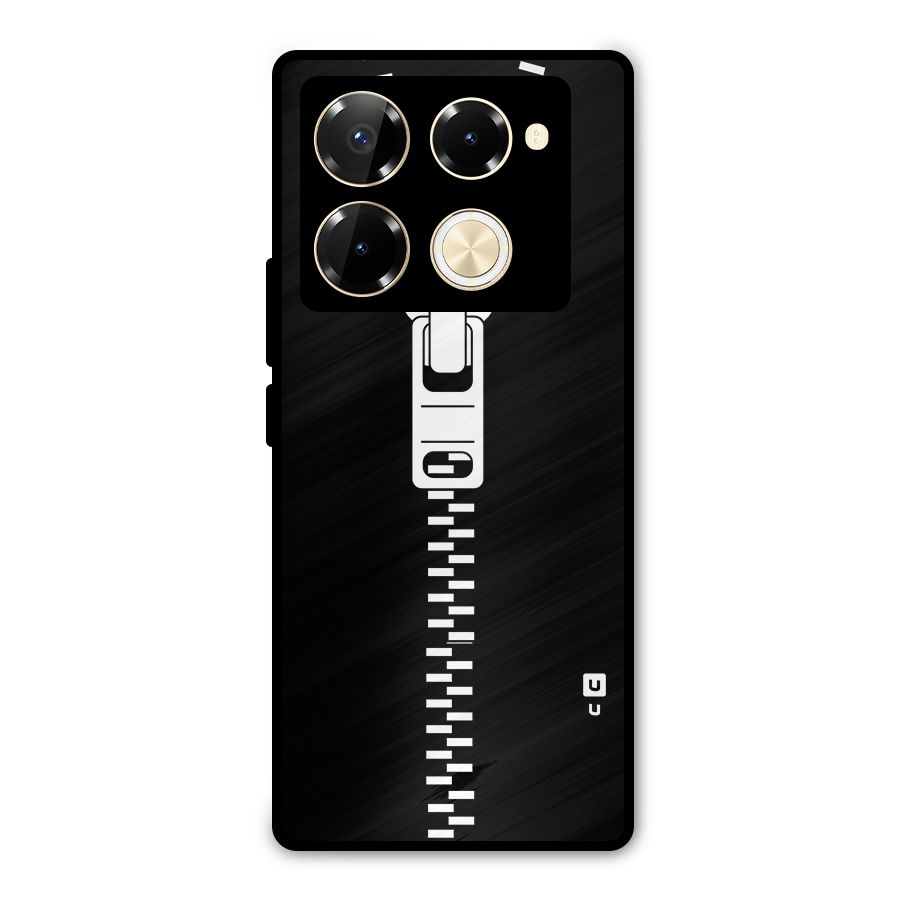 Black Zipper Metal Back Case for Infinix Note 40 Pro