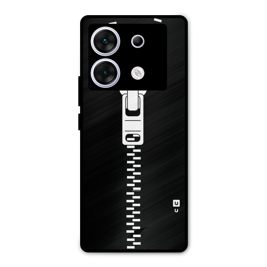 Black Zipper Metal Back Case for Infinix Zero 30 5G