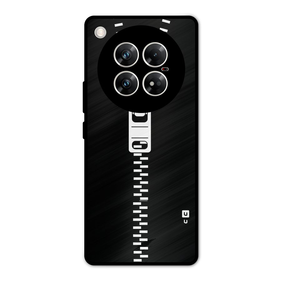 Black Zipper Metal Back Case for Infinix Zero 40 5G