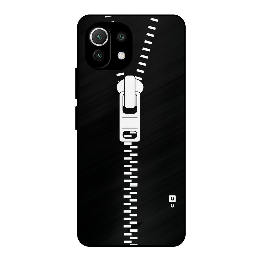 Black Zipper Metal Back Case for Mi 11 Lite