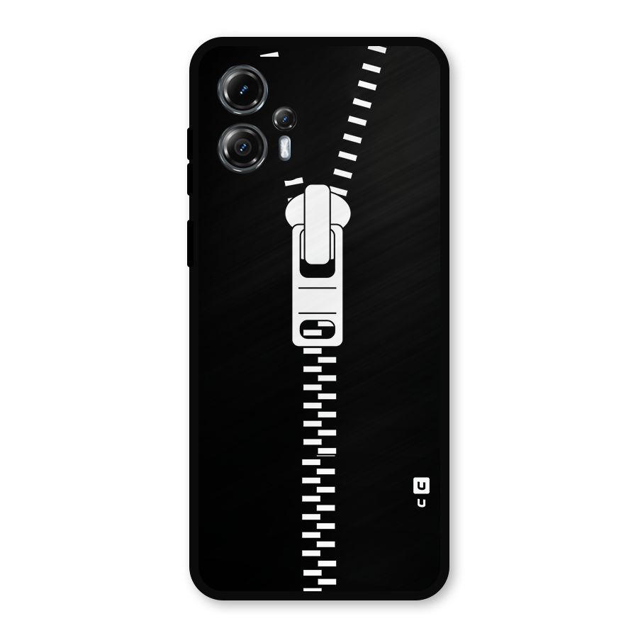 Black Zipper Metal Back Case for Moto G13