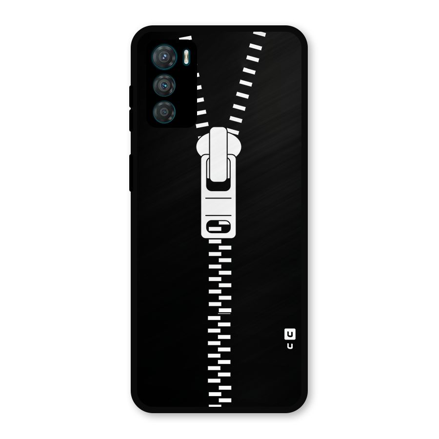 Black Zipper Metal Back Case for Moto G42