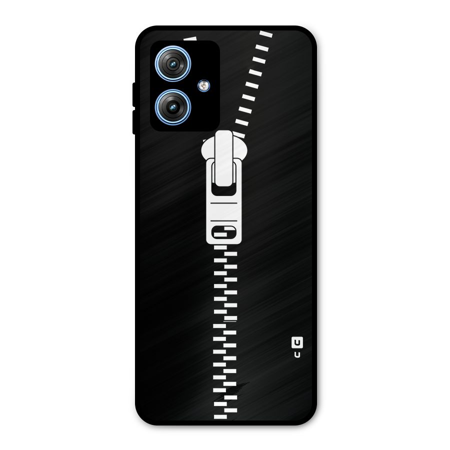 Black Zipper Metal Back Case for Moto G54
