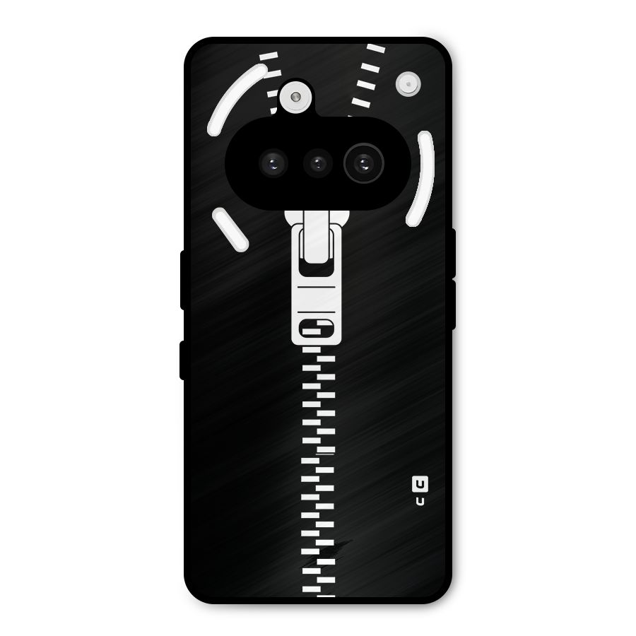 Black Zipper Metal Back Case for Nothing Phone 3a