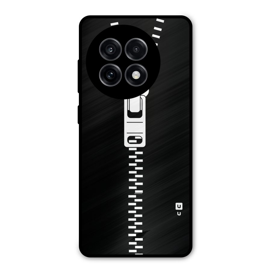 Black Zipper Metal Back Case for OnePlus 13R