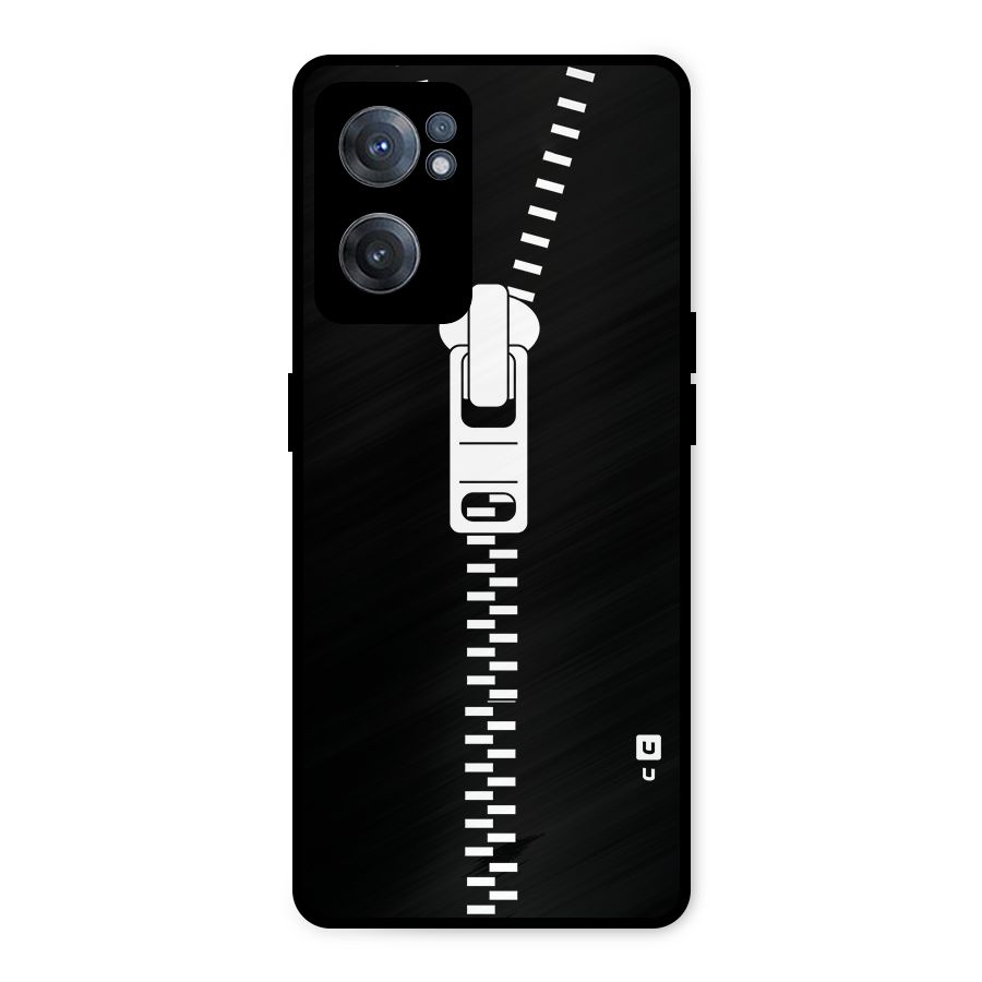 Black Zipper Metal Back Case for OnePlus Nord CE 2 5G