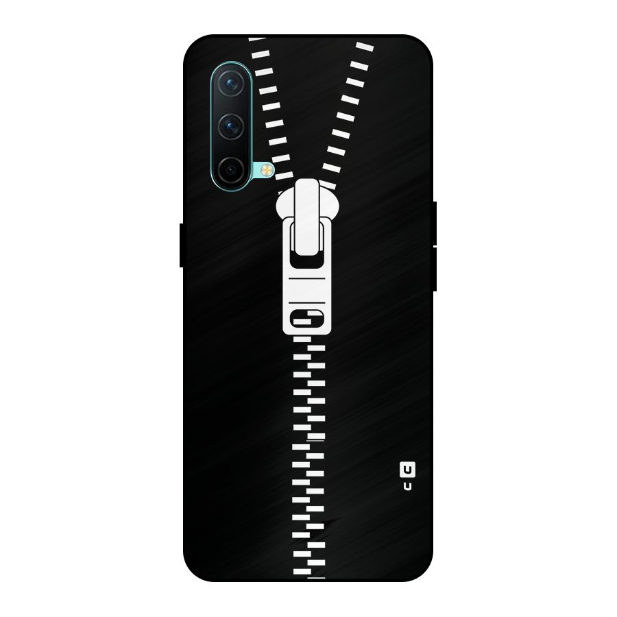 Black Zipper Metal Back Case for OnePlus Nord CE 5G
