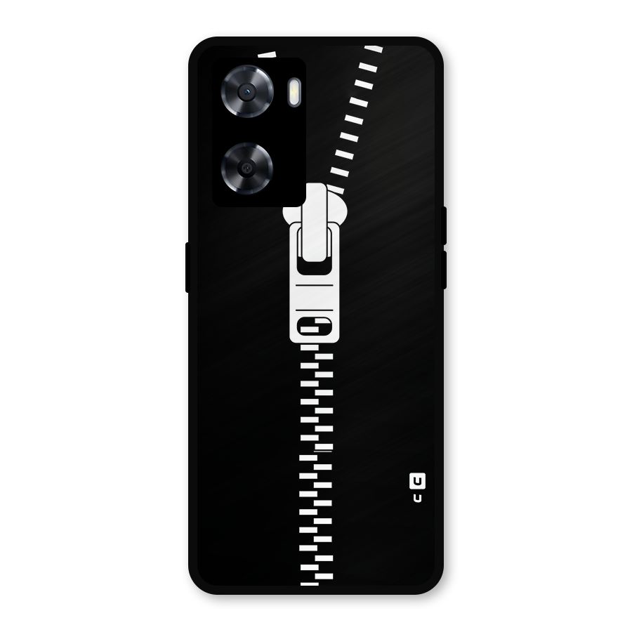 Black Zipper Metal Back Case for OnePlus Nord N20 SE
