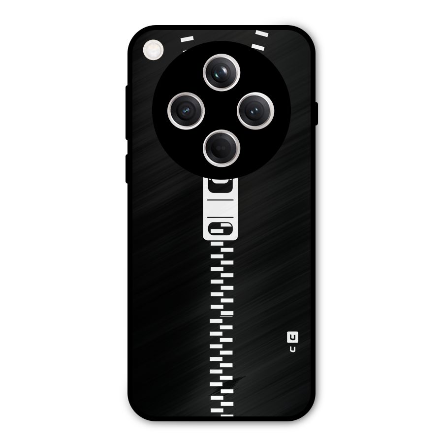 Black Zipper Metal Back Case for Oppo Find X8