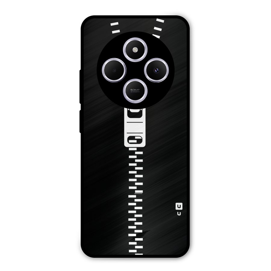 Black Zipper Metal Back Case for Poco C75 5G