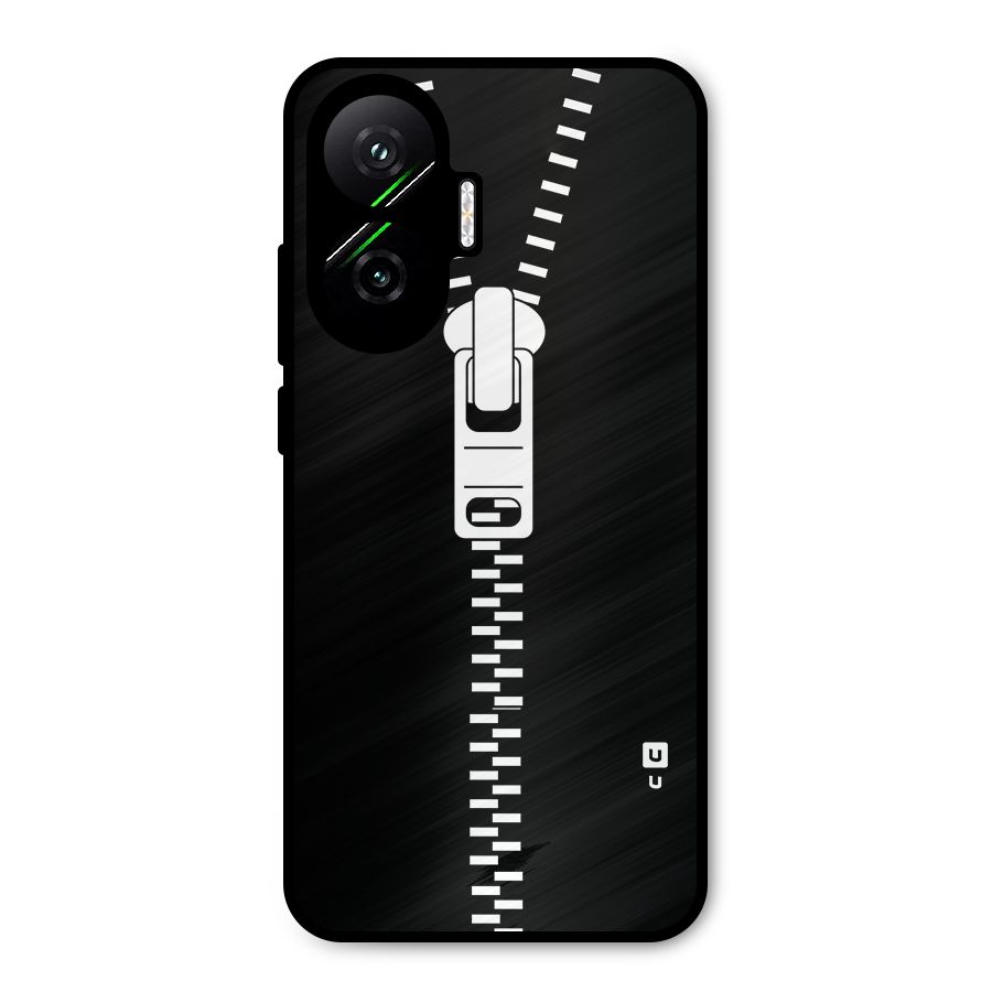 Black Zipper Metal Back Case for Poco F7