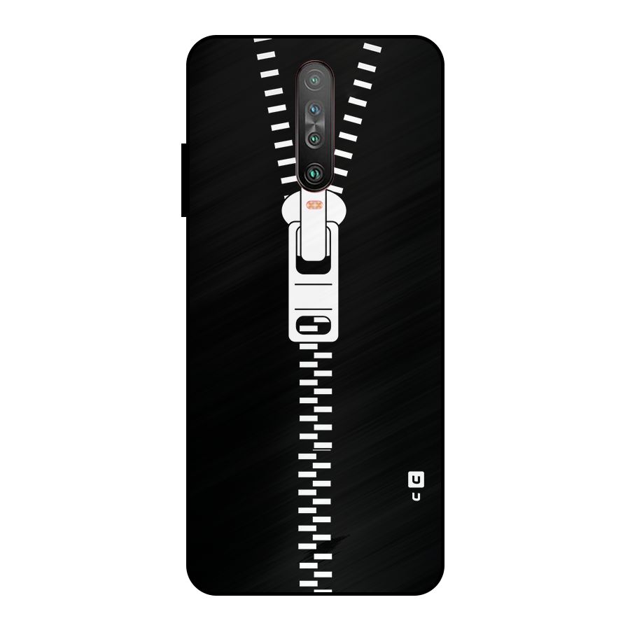 Black Zipper Metal Back Case for Poco X2