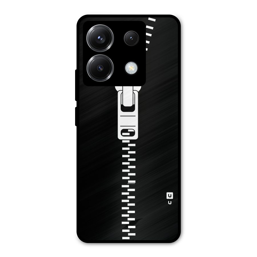 Black Zipper Metal Back Case for Poco X6