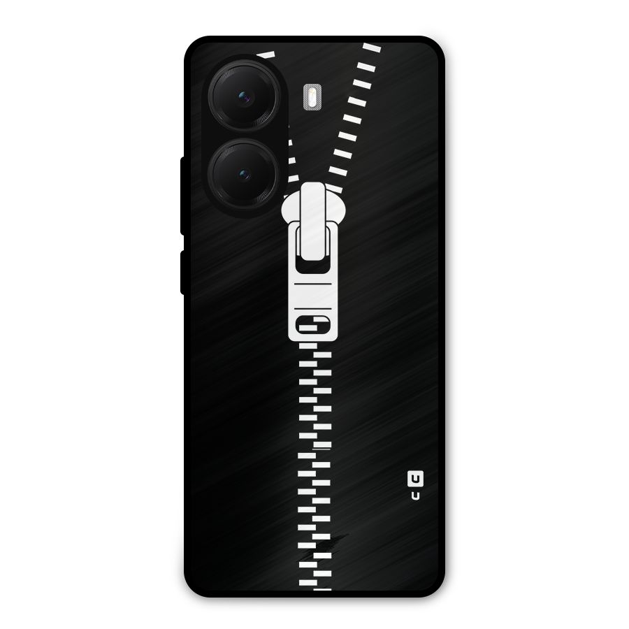 Black Zipper Metal Back Case for Poco X7 Pro