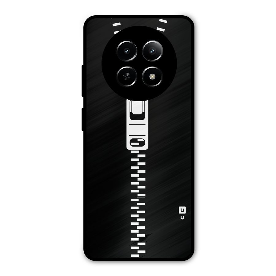 Black Zipper Metal Back Case for Realme 12x 5G
