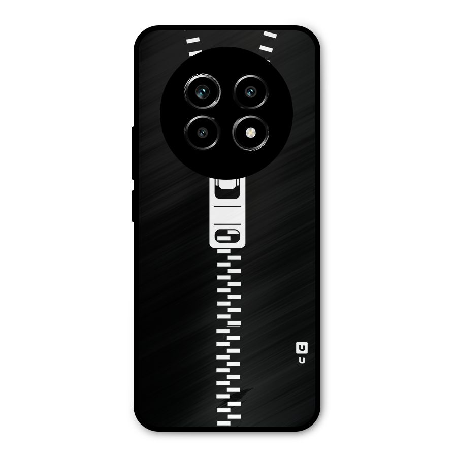 Black Zipper Metal Back Case for Realme 13 Pro