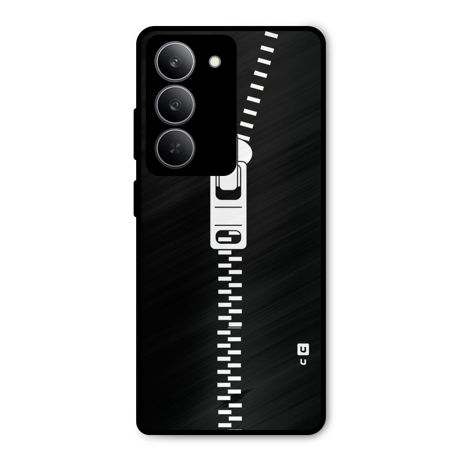 Black Zipper Metal Back Case for Realme 14x