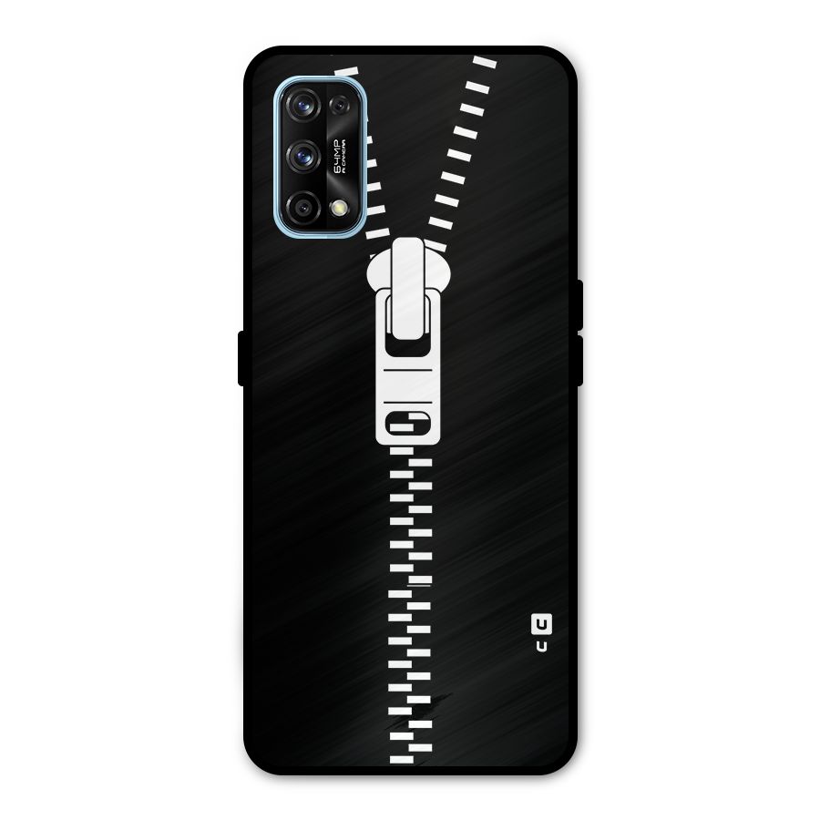 Black Zipper Metal Back Case for Realme 7 Pro