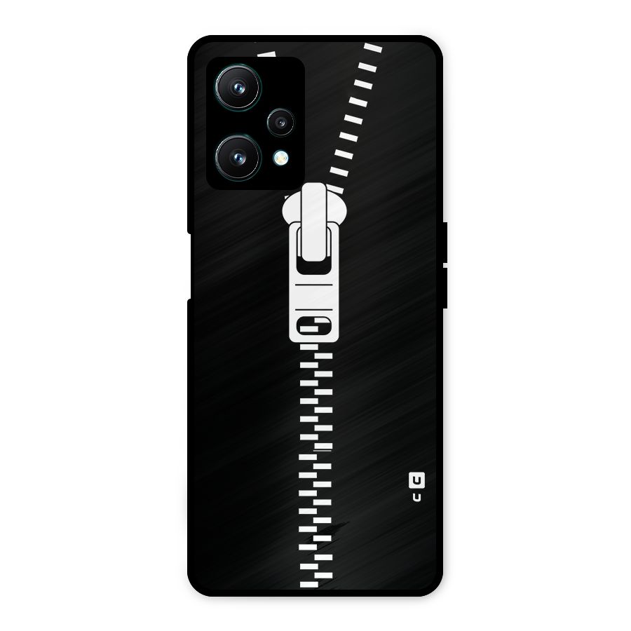 Black Zipper Metal Back Case for Realme 9 Pro 5G