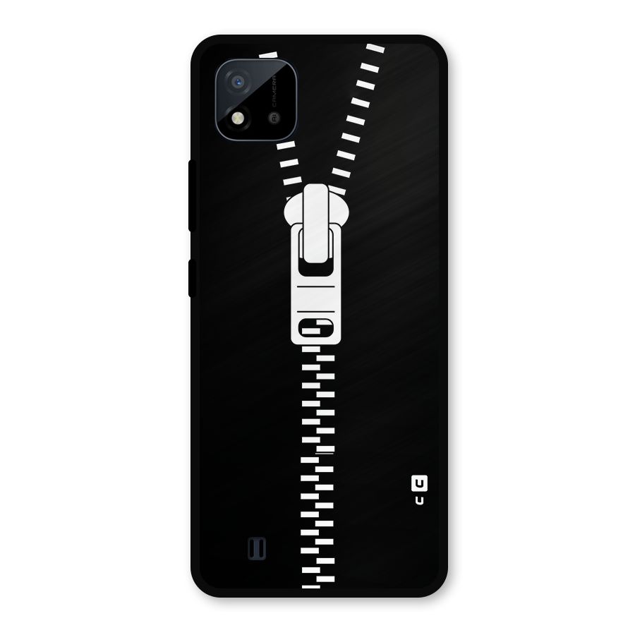 Black Zipper Metal Back Case for Realme C11 2021