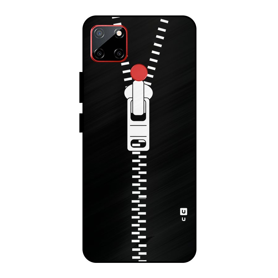 Black Zipper Metal Back Case for Realme C12