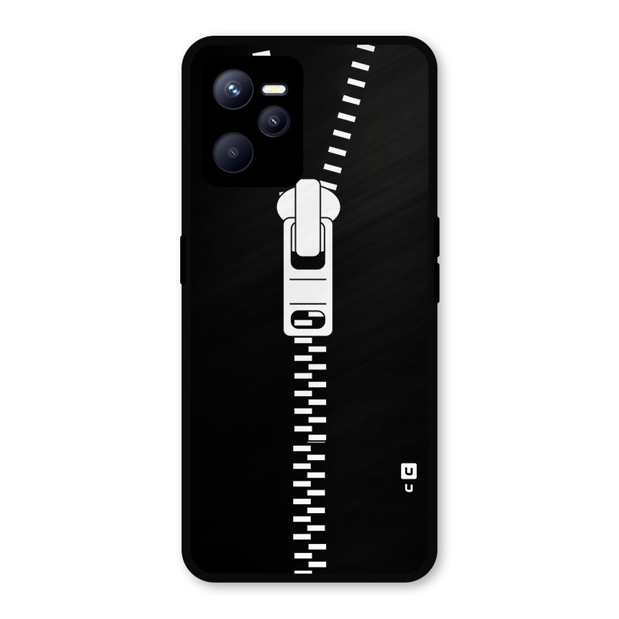 Black Zipper Metal Back Case for Realme C35