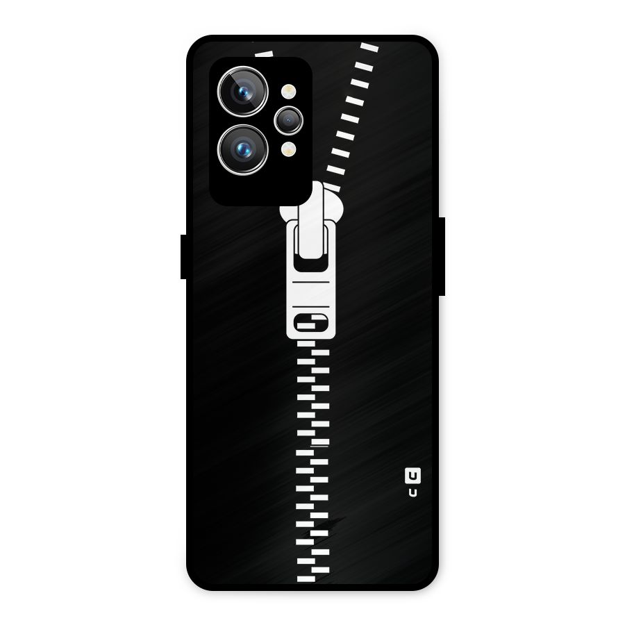 Black Zipper Metal Back Case for Realme GT2 Pro