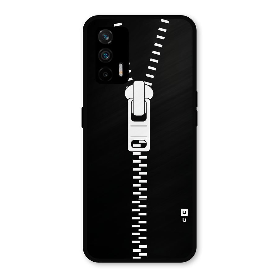 Black Zipper Metal Back Case for Realme GT 5G