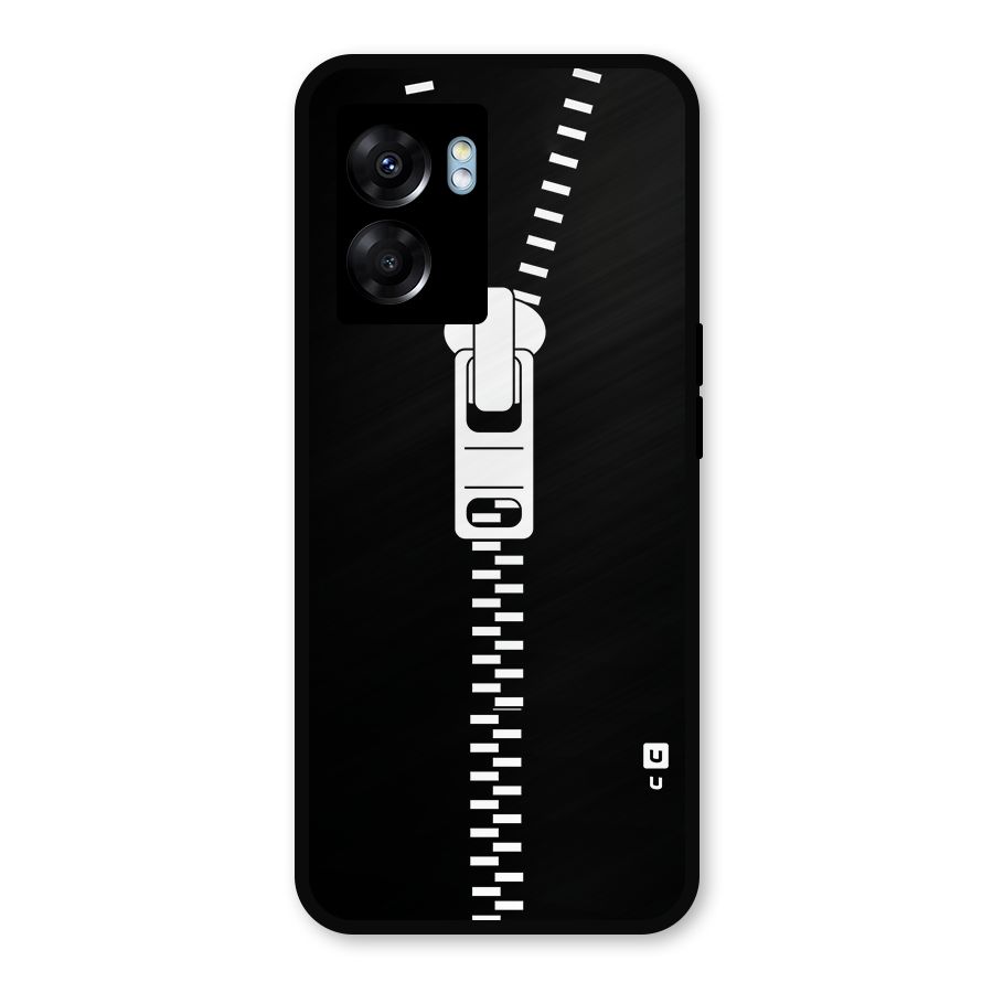 Black Zipper Metal Back Case for Realme Narzo 50 5G