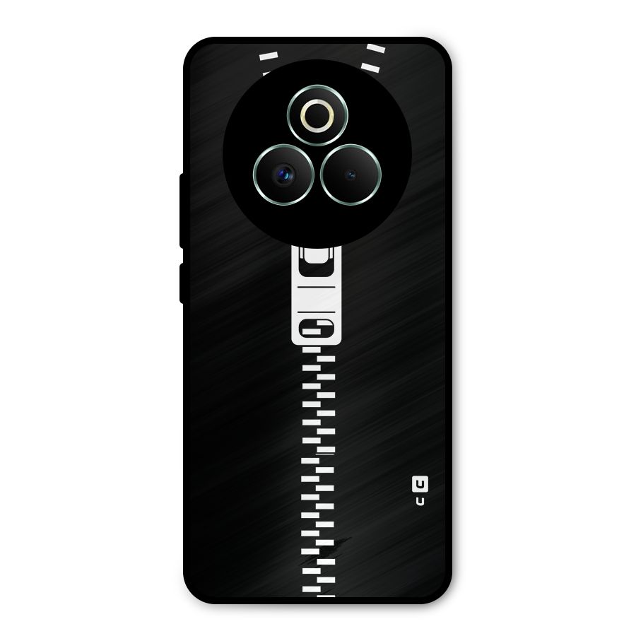 Black Zipper Metal Back Case for Realme P3 Pro