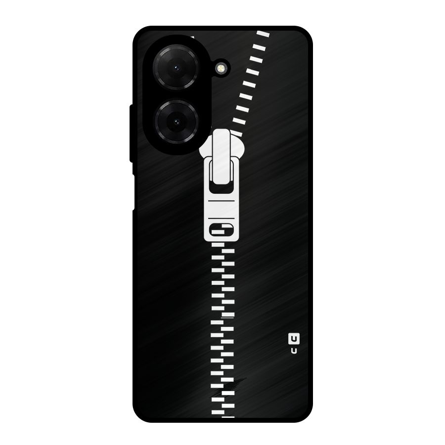Black Zipper Metal Back Case for Redmi A5 4G