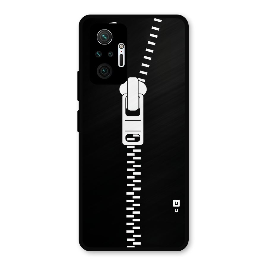 Black Zipper Metal Back Case for Redmi Note 10 Pro Max