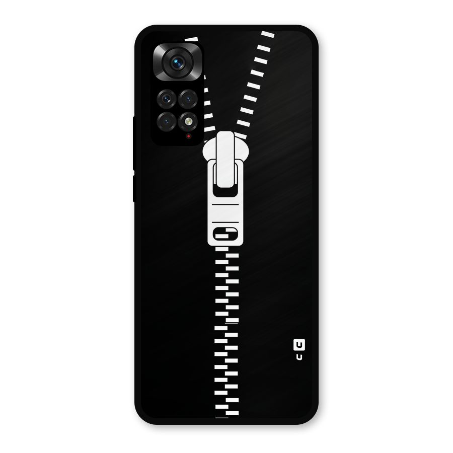 Black Zipper Metal Back Case for Redmi Note 11