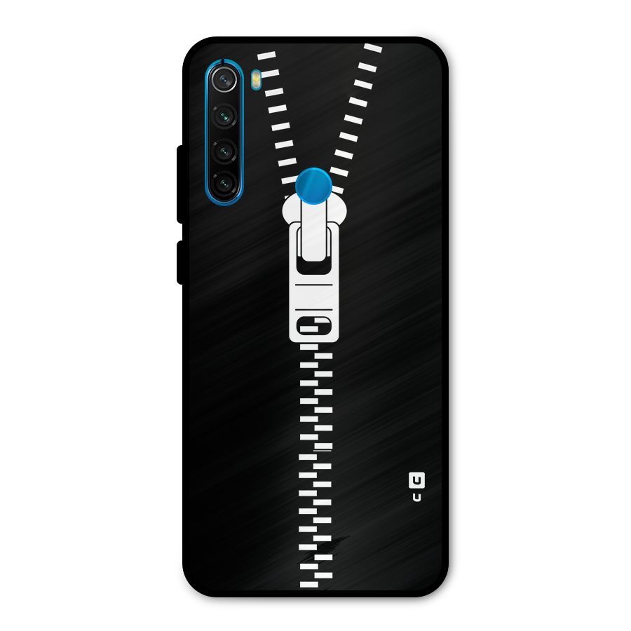 Black Zipper Metal Back Case for Redmi Note 8